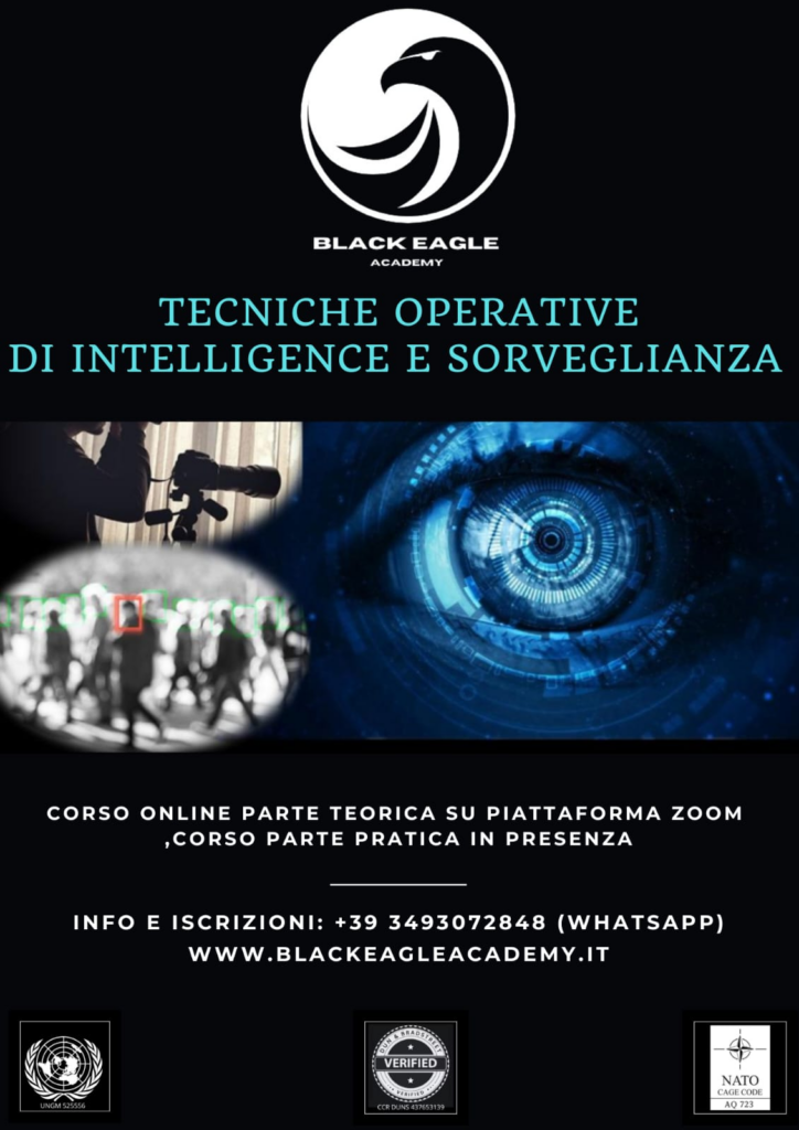 CORSO TECNICHE OPERATIVE DI INTELLIGENCE PER LA SORVEGLIANZA -INVESTIGAZIONI ONLINE E IN PRESENZA